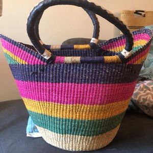 Handwoven U shopper bag